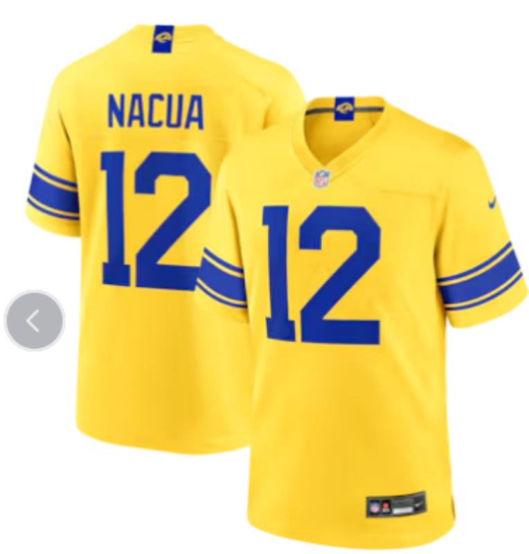 Men 2026 Los Angeles Rams #12 Nacua yellow Nike NFL Jersey